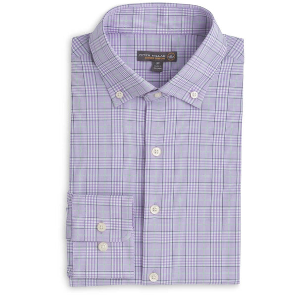 Peter Millar Men's African Violet English Performance Woven Dress Shir