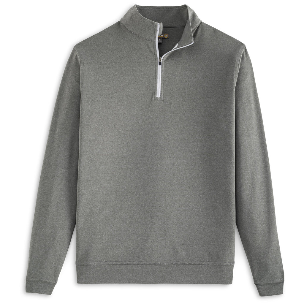 Peter Millar Men's Smoke Perth Stretch Loop Melange Quarter Zip