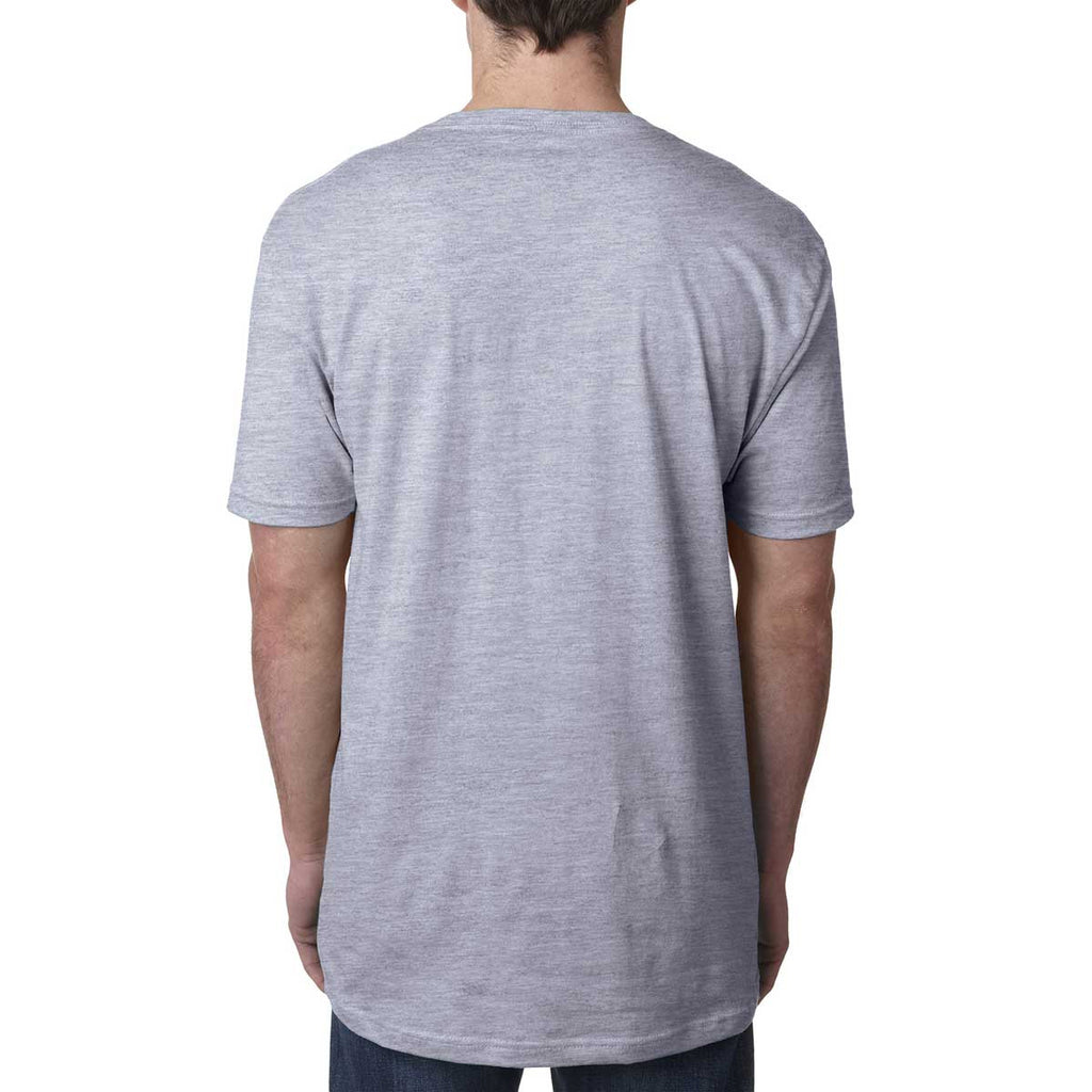 Next Level Men's Heather Grey Premium Fitted Short-Sleeve V-Neck Tee