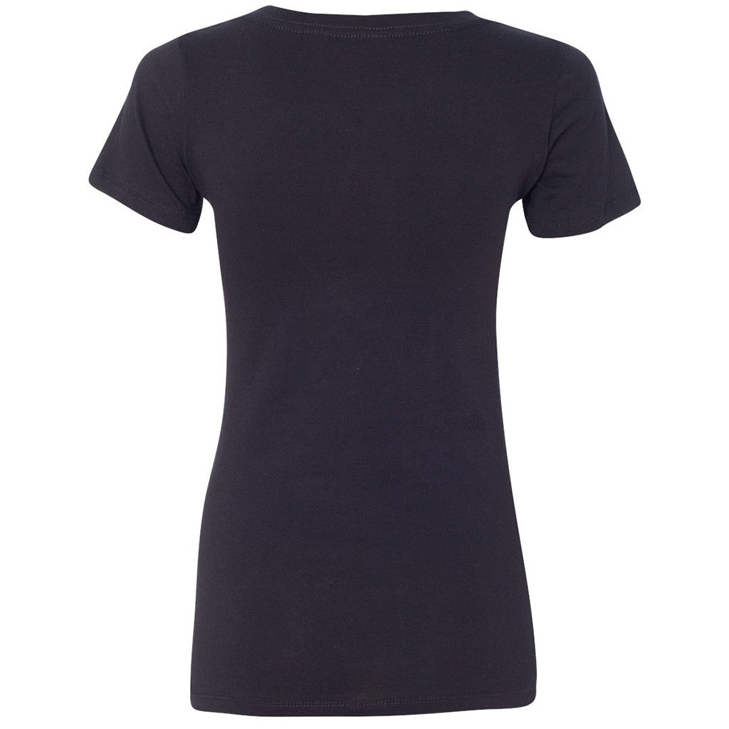 Next Level Women's Black Deep V-Neck Tee