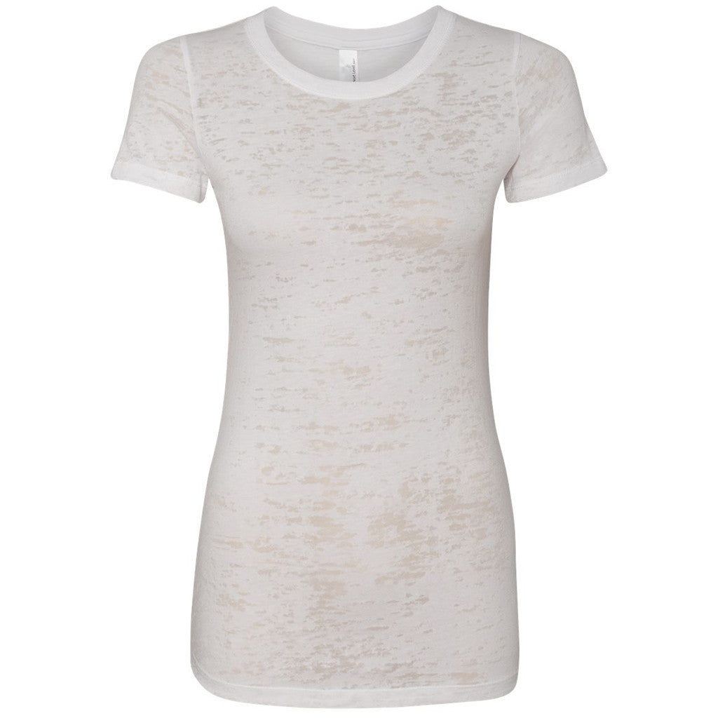 Next Level Women's White Burnout Tee