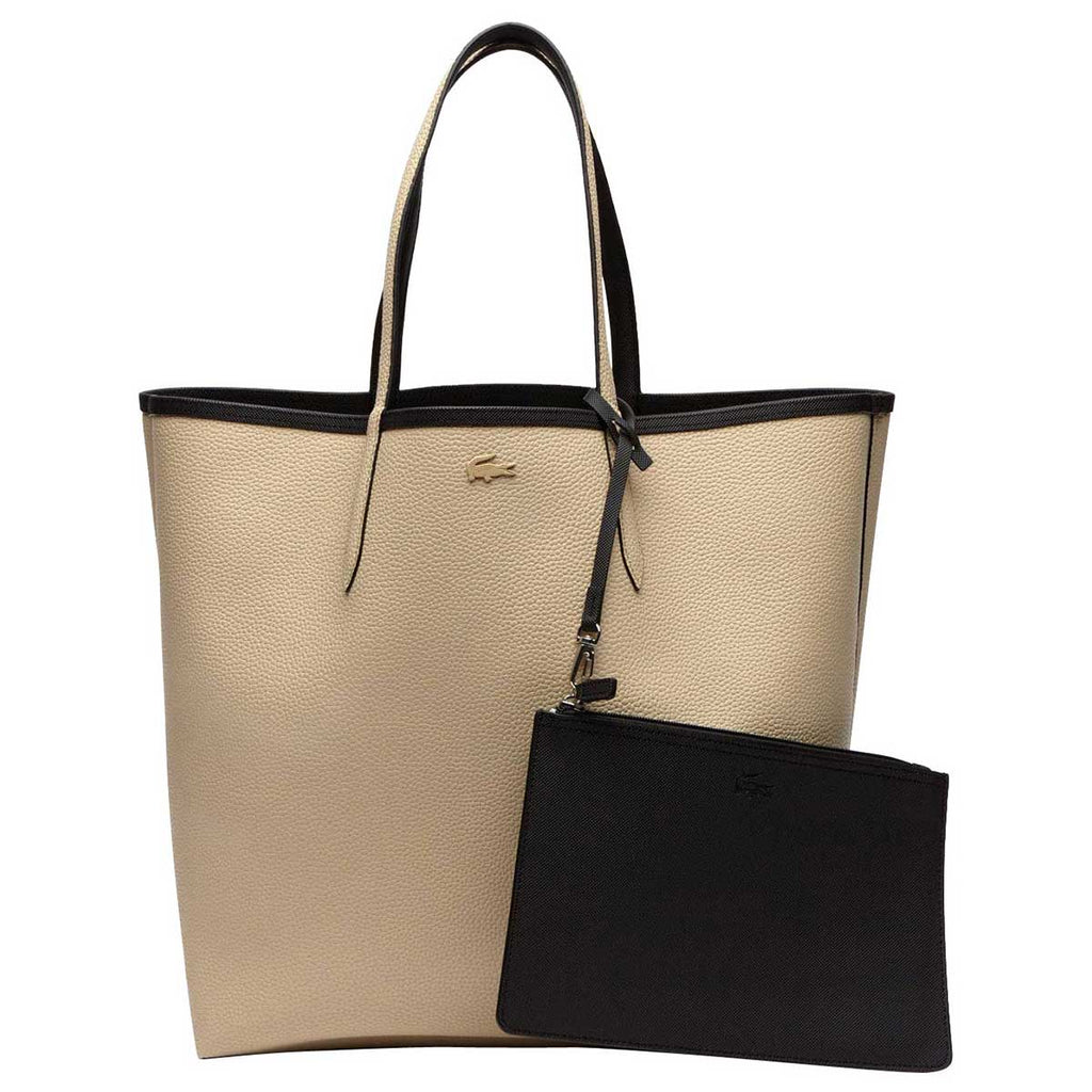 Download Lacoste Women's Black/Warm Sand Anna Large Reversible Tote Bag