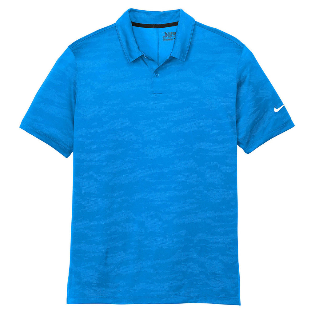 Nike Men's Blue Dri-FIT Waves Jacquard Polo