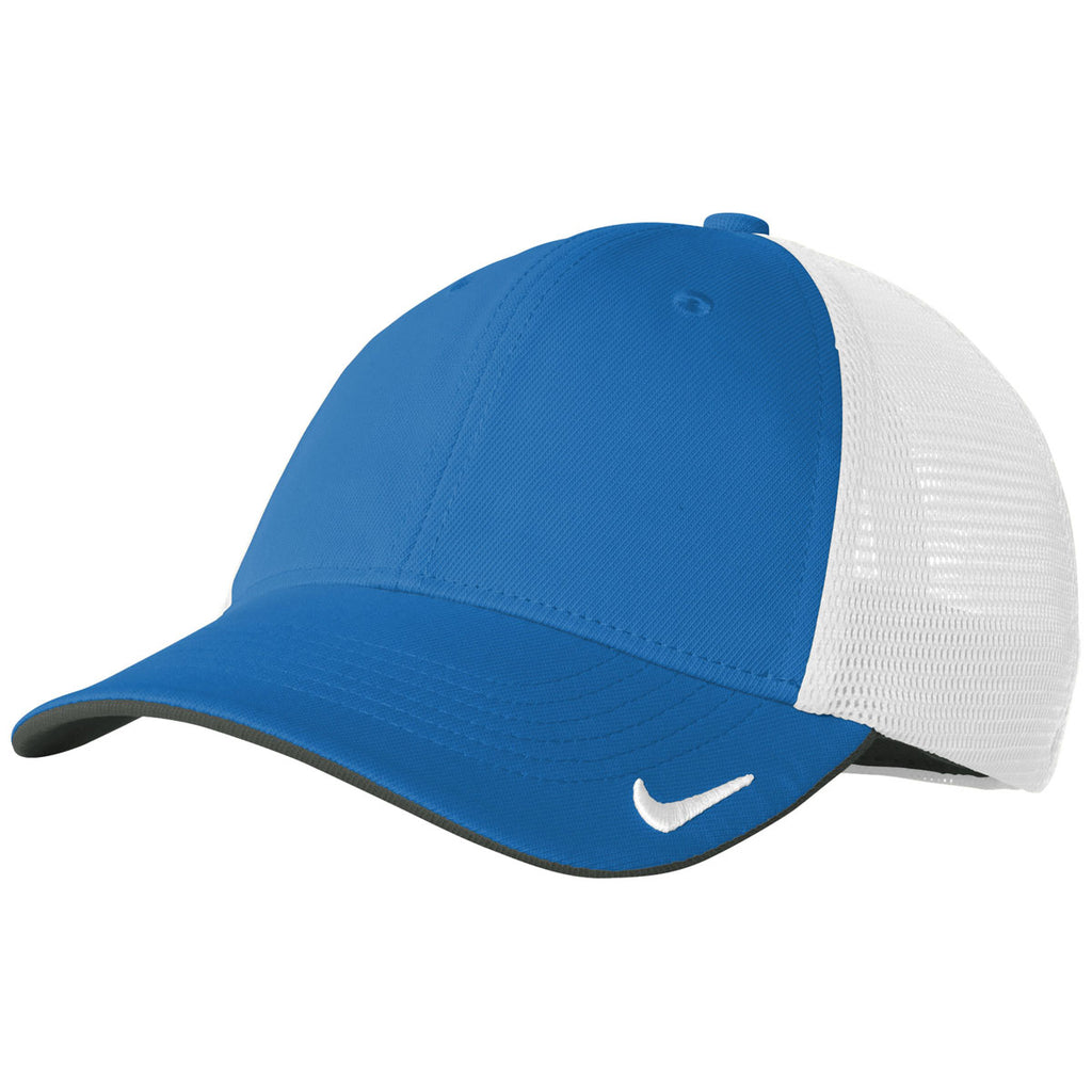 blue and white nike hat