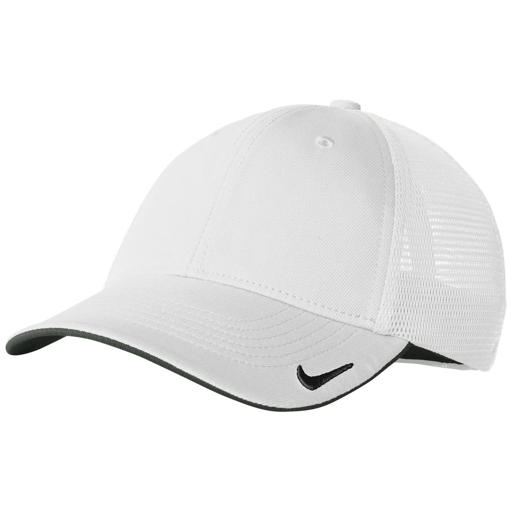 Download Nike White/White Dri-FIT Mesh Back Cap