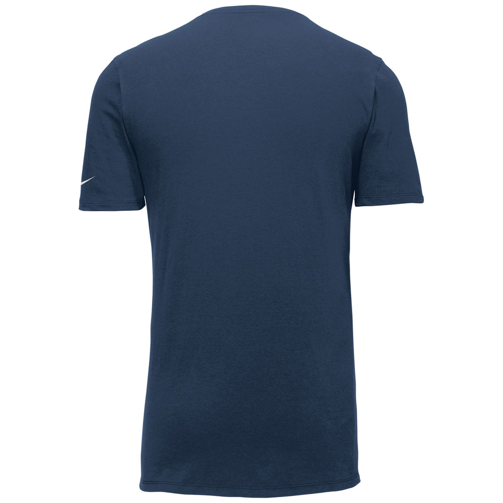 Nike Men S College Navy Dri Fit Cotton Poly Tee