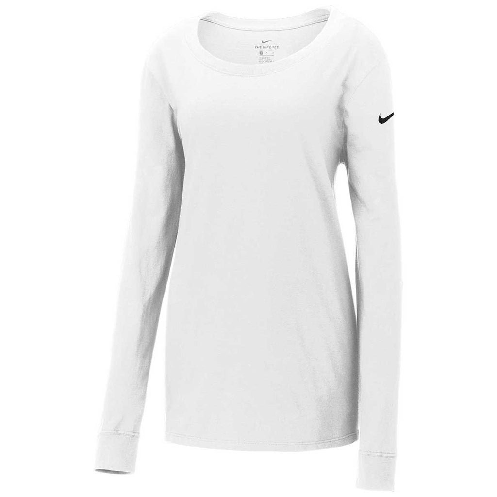 nike long sleeve white women's top