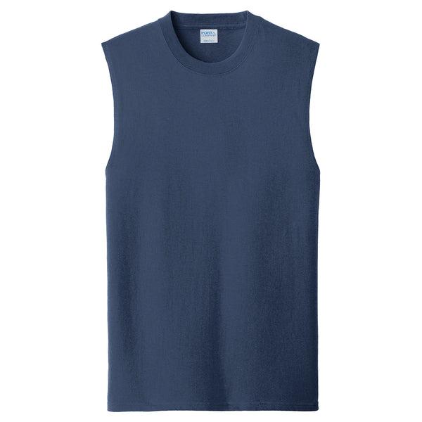 Port & Company Men's Navy Core Cotton Sleeveless Tee