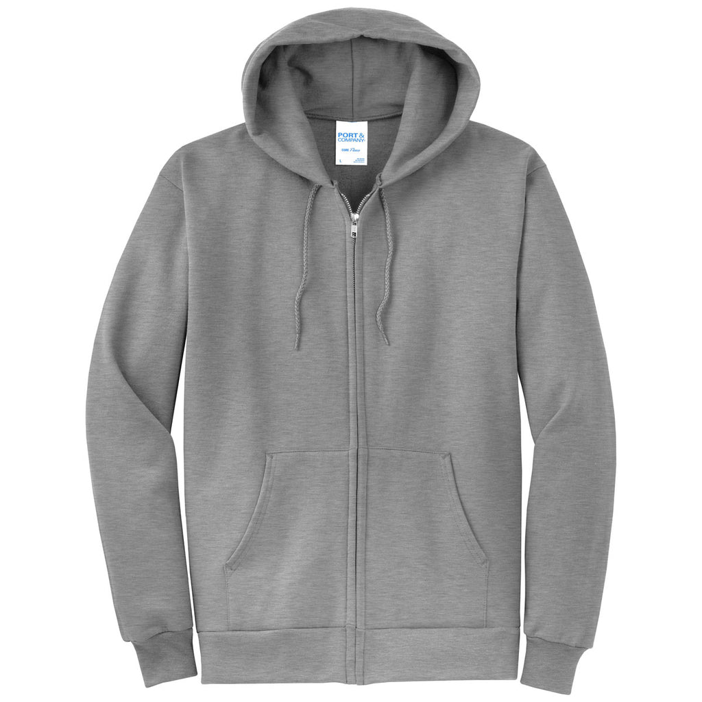 Port & Company Men's Athletic Heather Core Fleece Full-Zip Hooded Swea