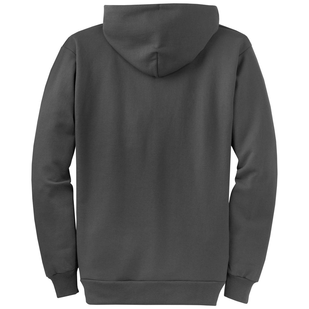 Download Port & Company Men's Charcoal Core Fleece Full-Zip Hooded ...