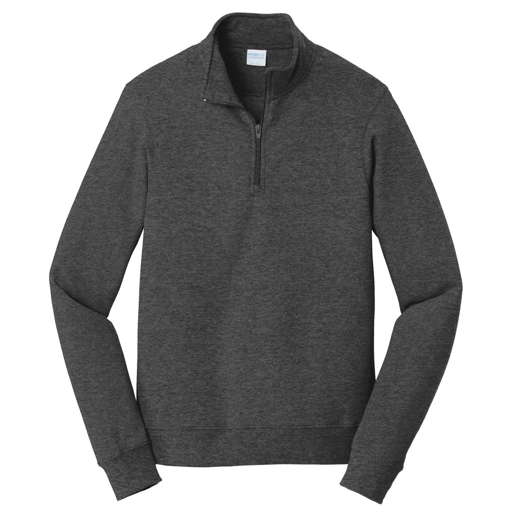 Port & Company Men's Dark Heather Grey Fan Favorite Fleece 1/4-Zip Pul