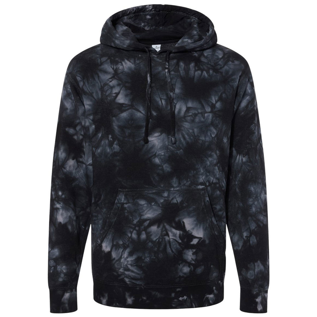 Download Independent Trading Co Unisex Tie Dye Black Midweight Tie Dye Hooded