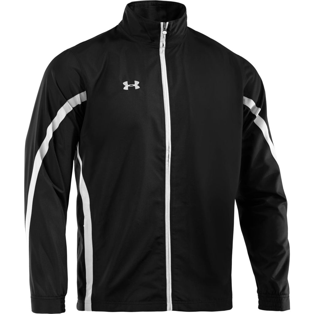 black and white under armour windbreaker