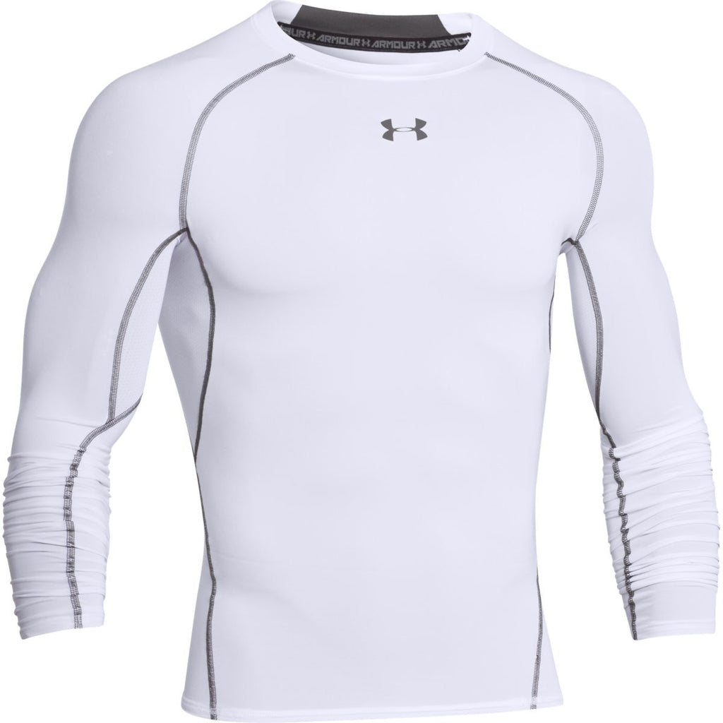 Under Armour Men's White HeatGear Armour L/S Compression Shirt