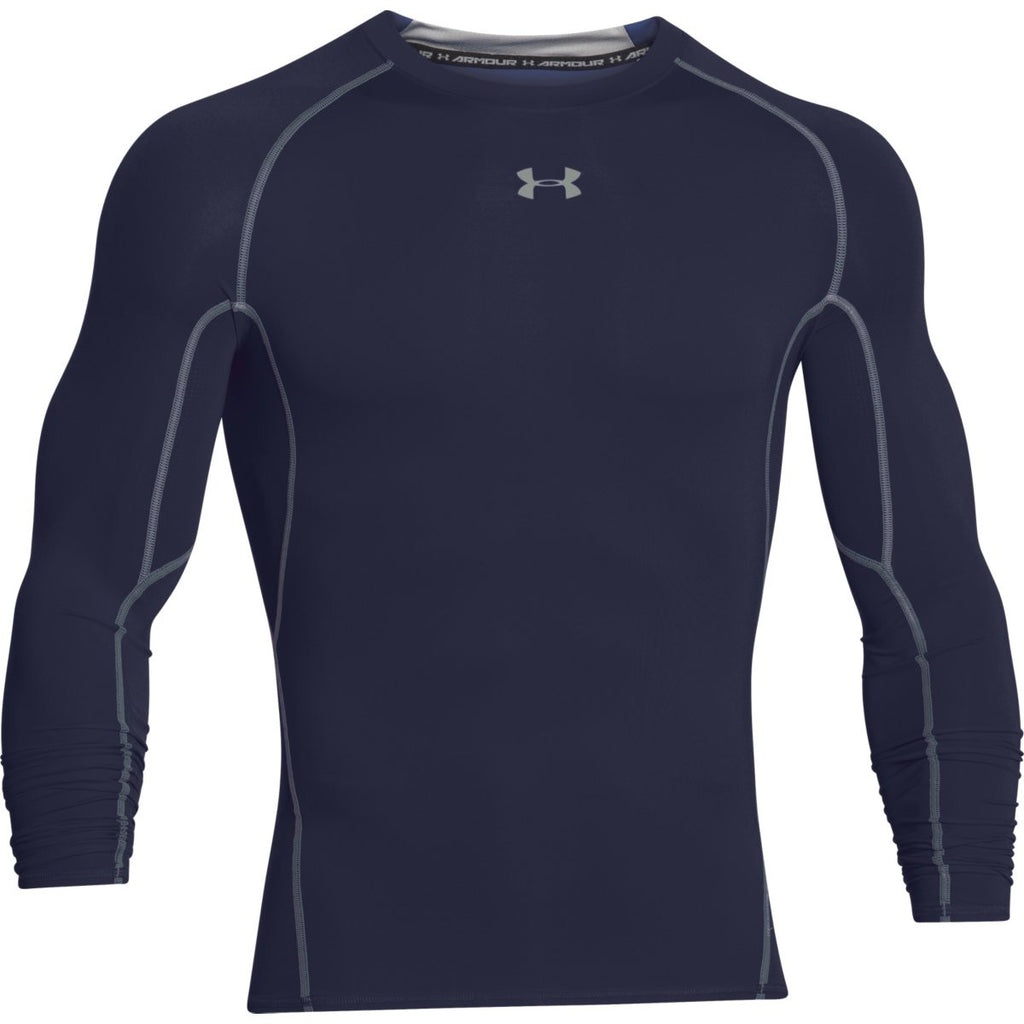 Navy HeatGear Armour L/S Compression Shirt