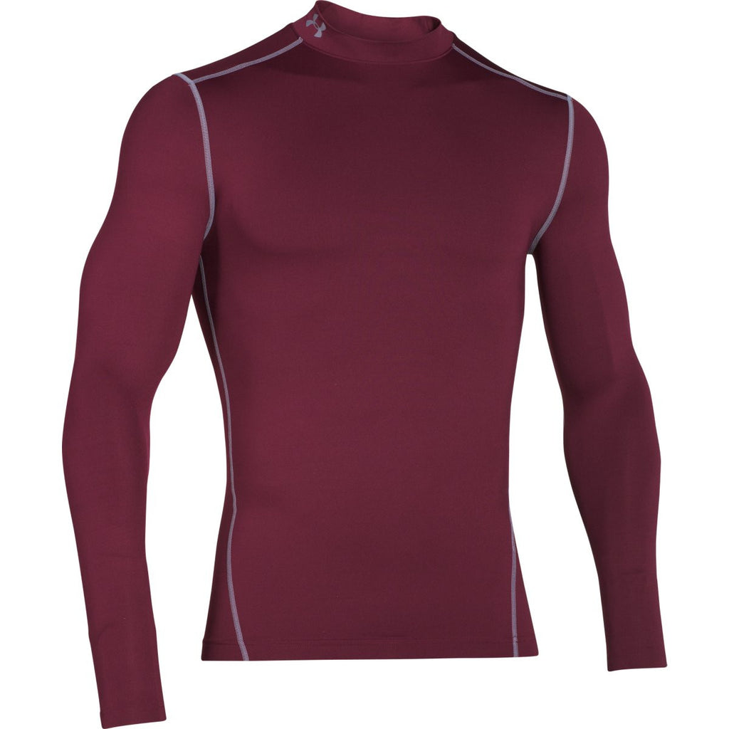 Maroon ColdGear Armour Compression Mock