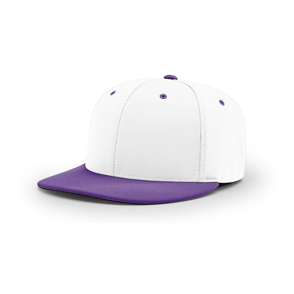 white and purple hat