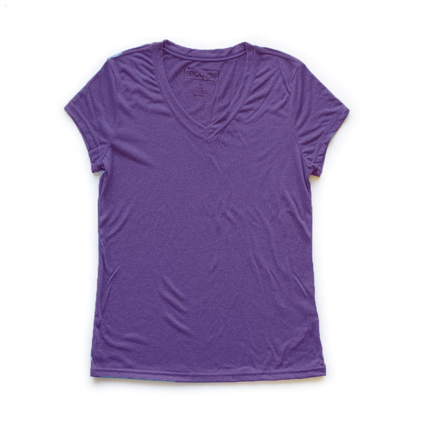 Recover Women's Purple V-Neck Sport Tee