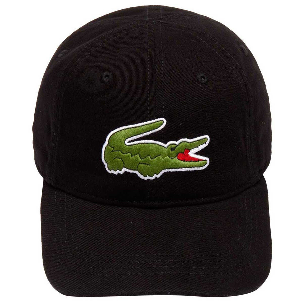 Lacoste Men's Black Big Croc Gabardine Cap