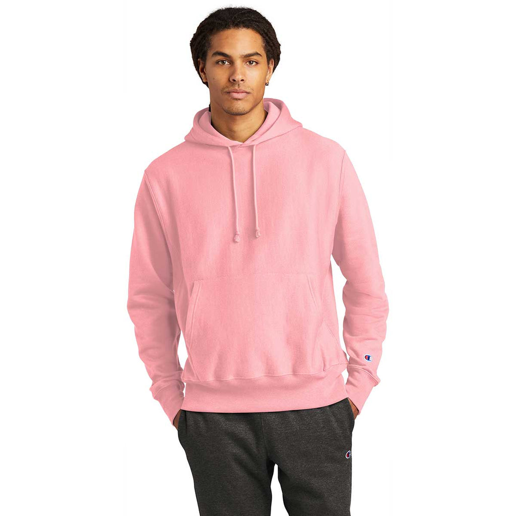 pink hoodie men's champion