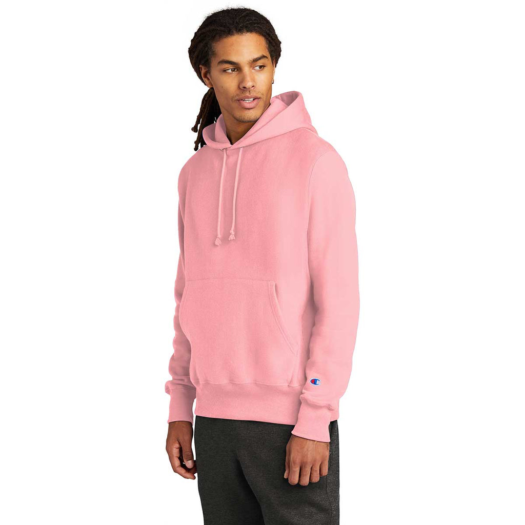 pink hoodie men's champion