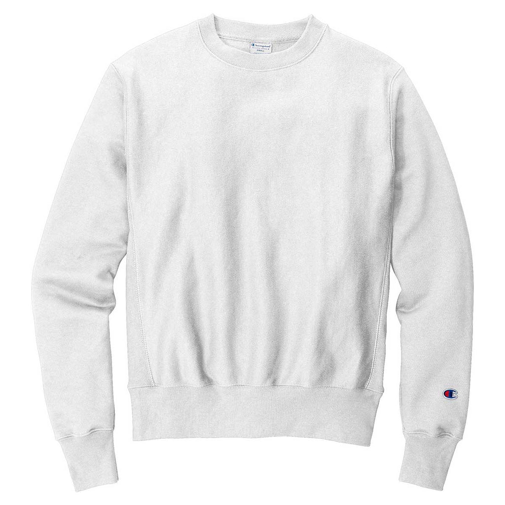 White Reverse Weave Crewneck Sweatshirt