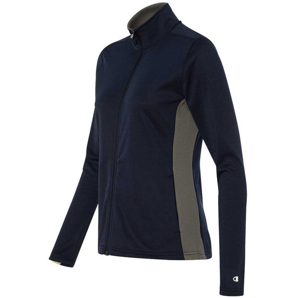 Champion Women's Navy/Stone Grey Performance 5.4-Ounce Colorblock Full