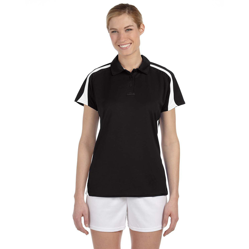 Russell Athletic Women's Black/White Team Game Day Polo