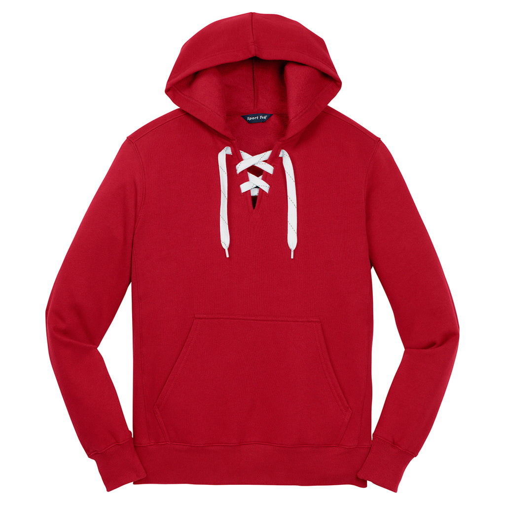 lace up pullover hooded sweatshirt