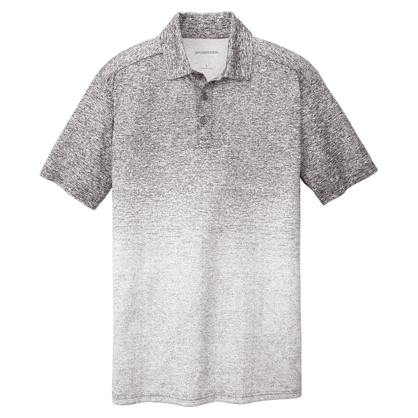 Sport-Tek Men's White/Graphite Ombre Heather Polo