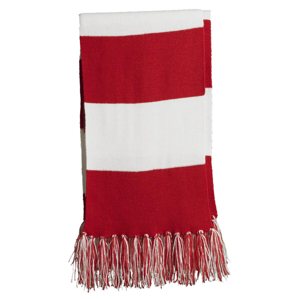 red and white scarf