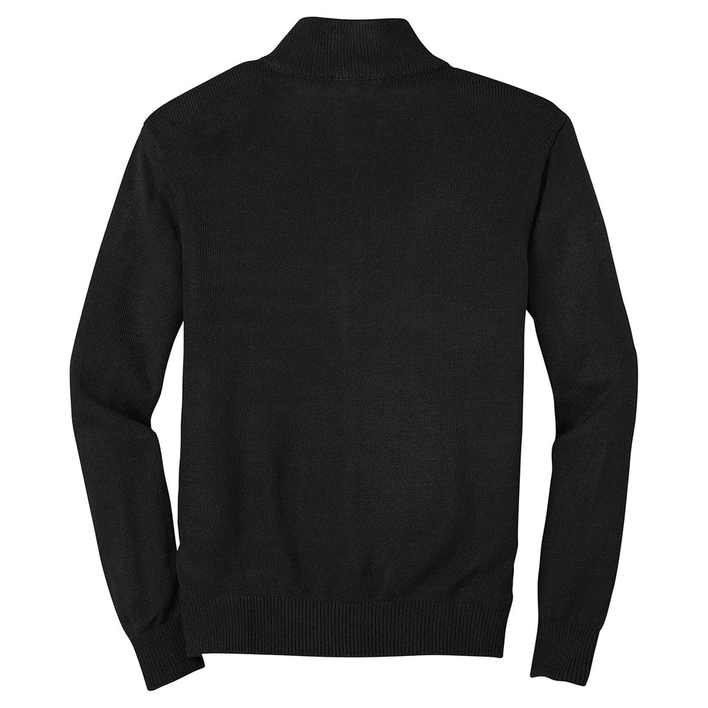 Download Port Authority Men's Black Value Full-Zip Mock Neck Sweater