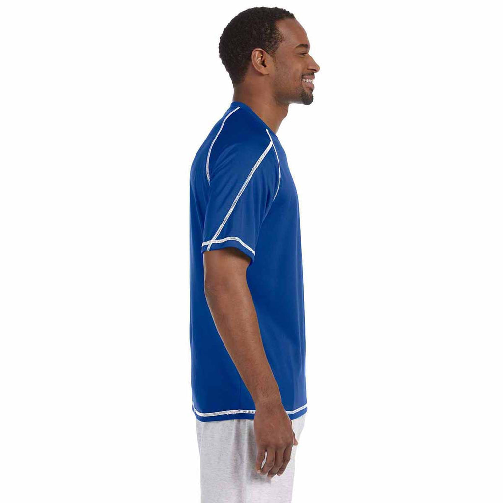 royal blue athletic shirt