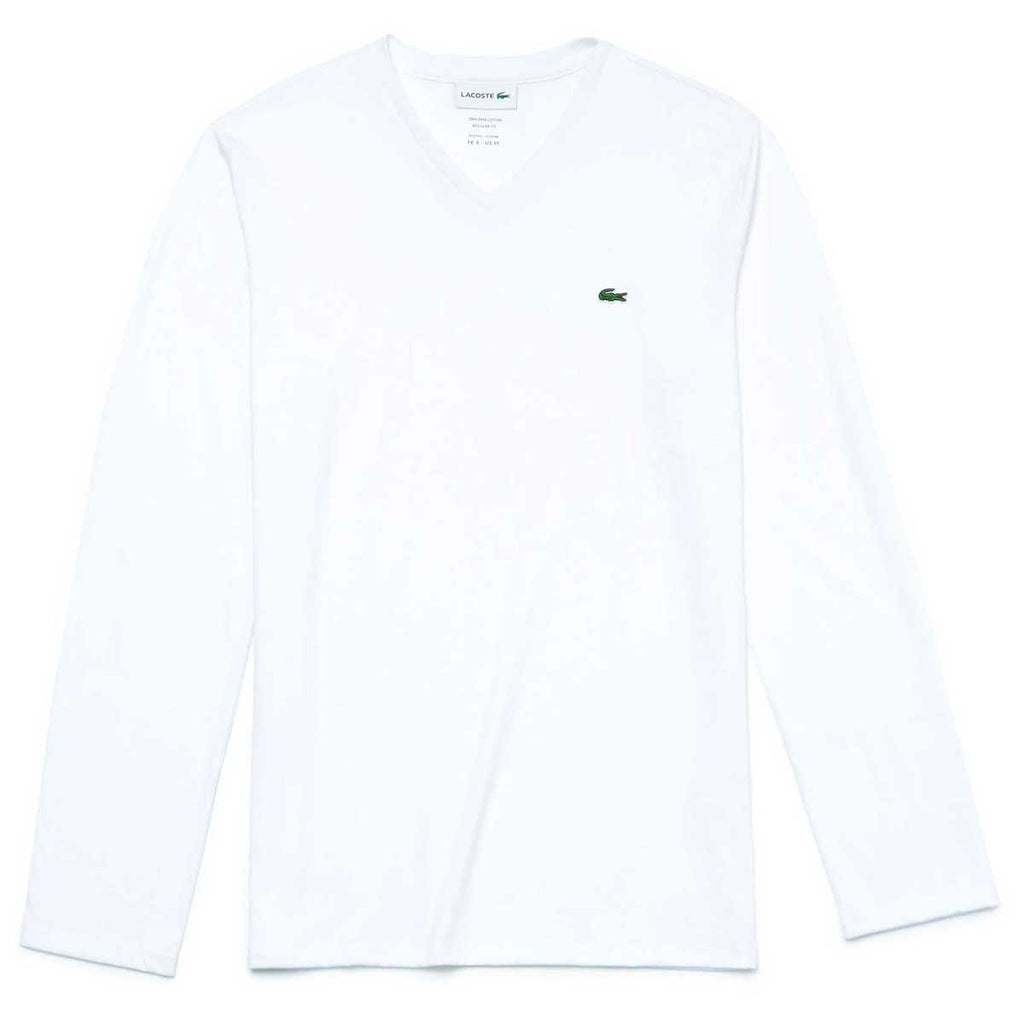 lacoste v neck t shirt white