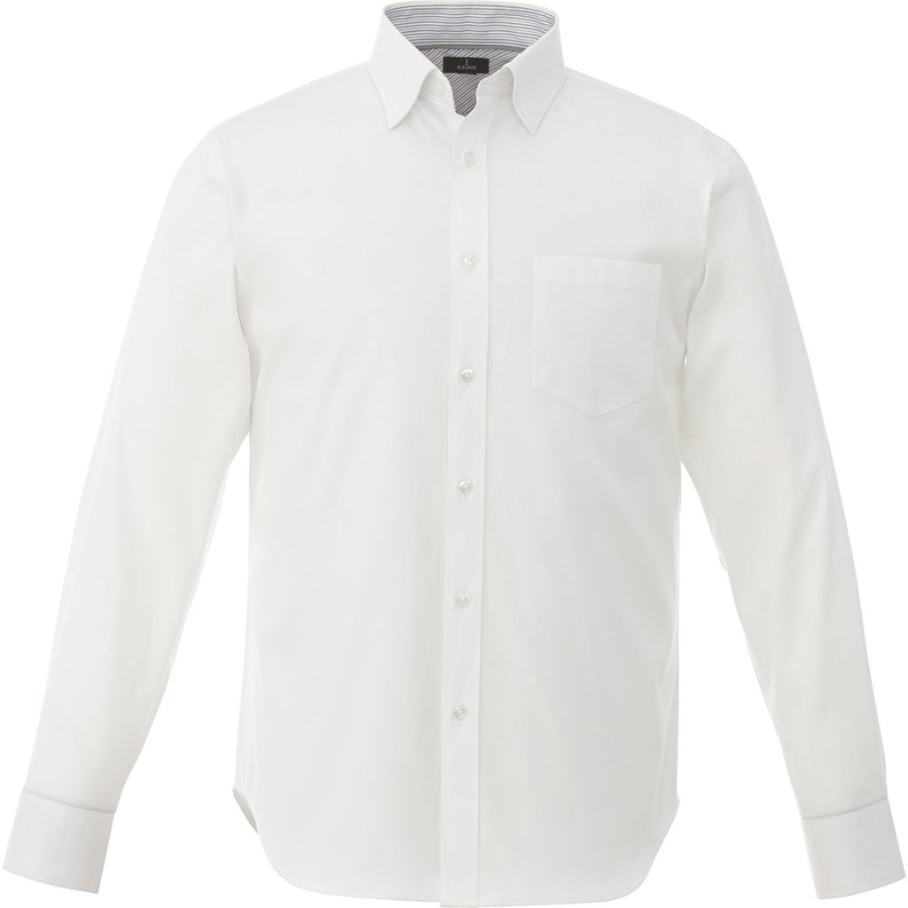 Download Elevate Men's White Cromwell Long Sleeve Shirt