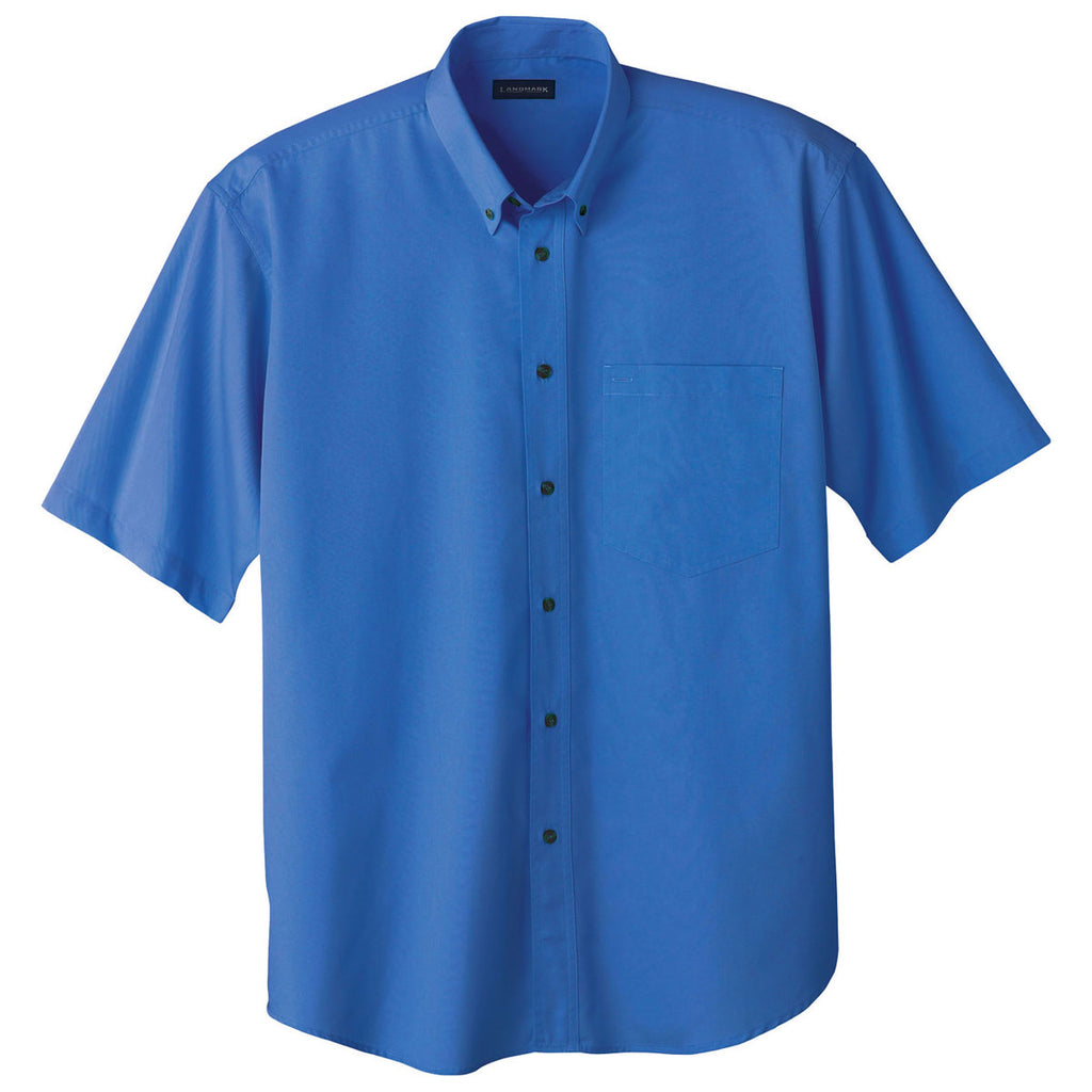 Elevate Men's Blue Matson Short Sleeve Shirt Tall