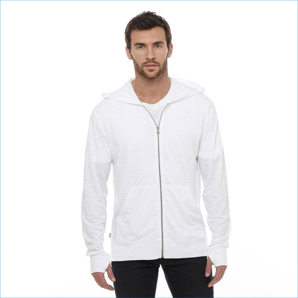 Download Elevate Men's White Garner Knit Full Zip Hoodie