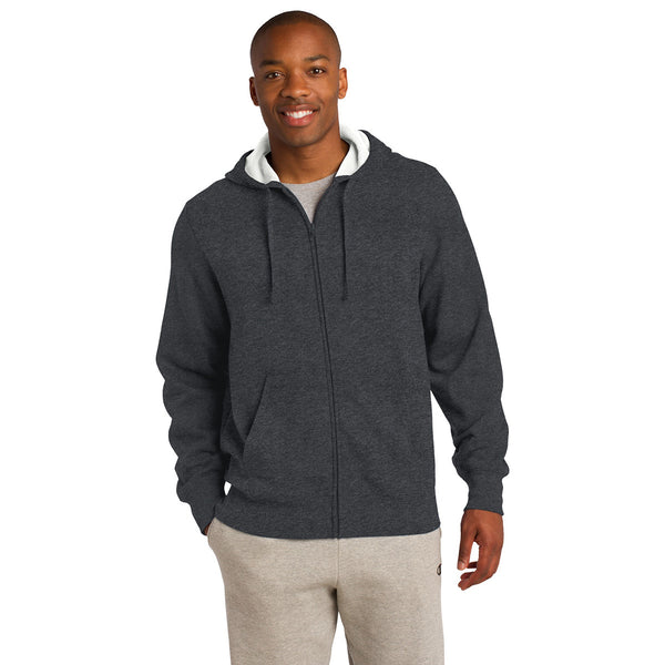 Sport-Tek Men's Graphite Heather Tall Full-Zip Hooded Sweatshirt