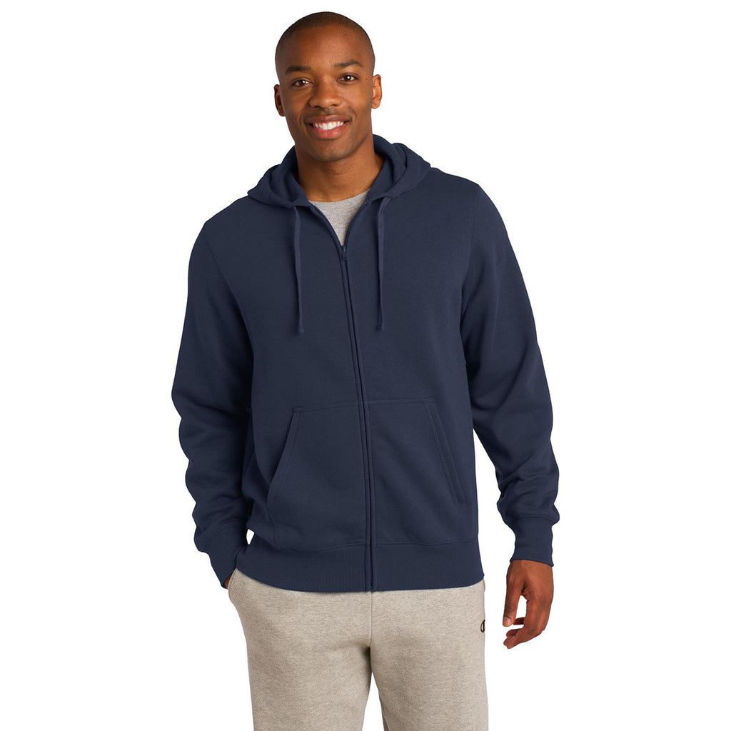 Sport-Tek Men's True Navy Tall Full-Zip Hooded Sweatshirt