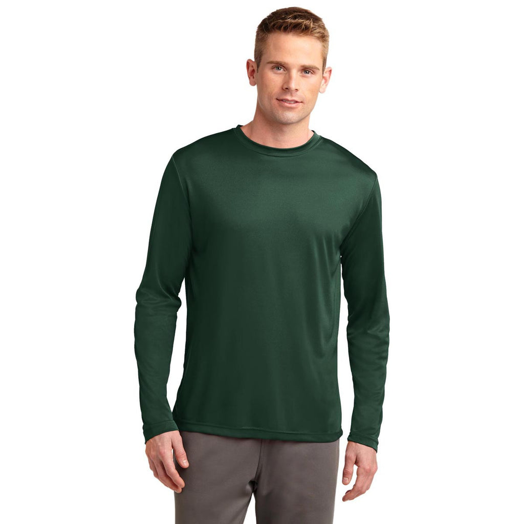 Sport-Tek Men's Forest Green Tall Long Sleeve PosiCharge Competitor Te