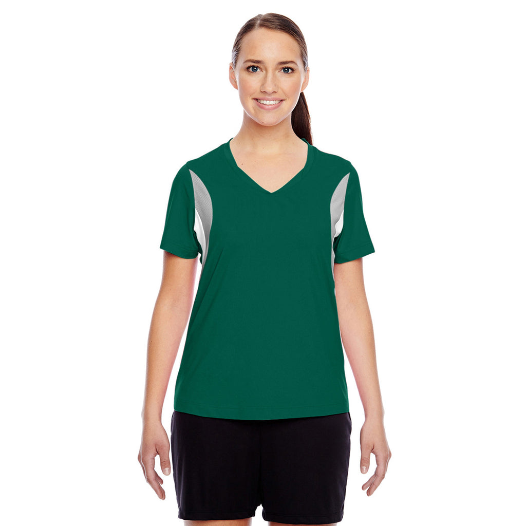 Team 365 Women's Sport Forest Short-Sleeve Athletic V-Neck Tournament