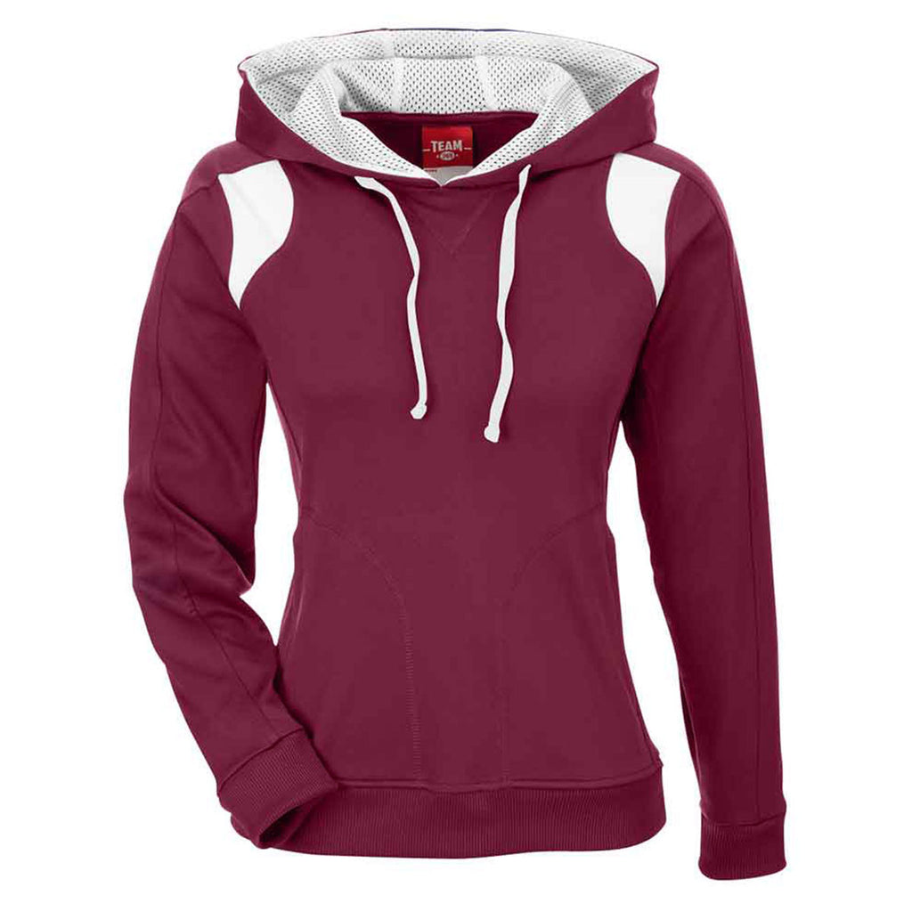 Team 365 Women's Sport Maroon/White Elite Performance Hoodie