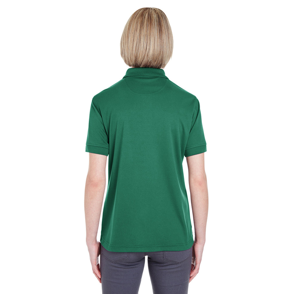 UltraClub Women's Forest Green Platinum Performance Pique Polo with Te