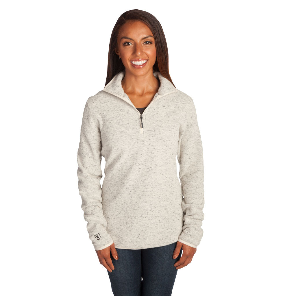 Zusa Womens Oatmeal Chilly Fleece Quarter Zip | 3 Day Delivery