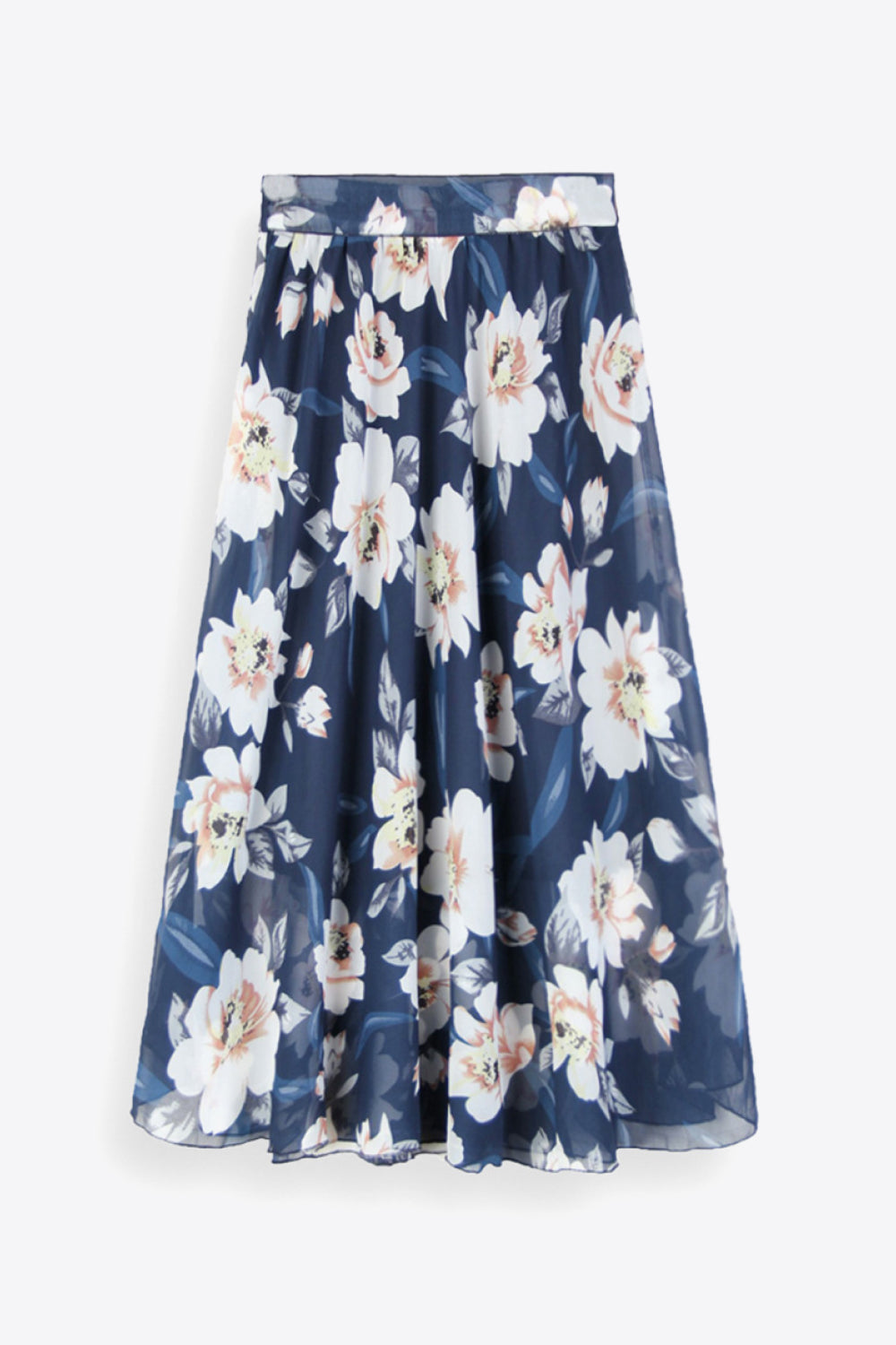 Full Size Floral Tie Waist Skirt