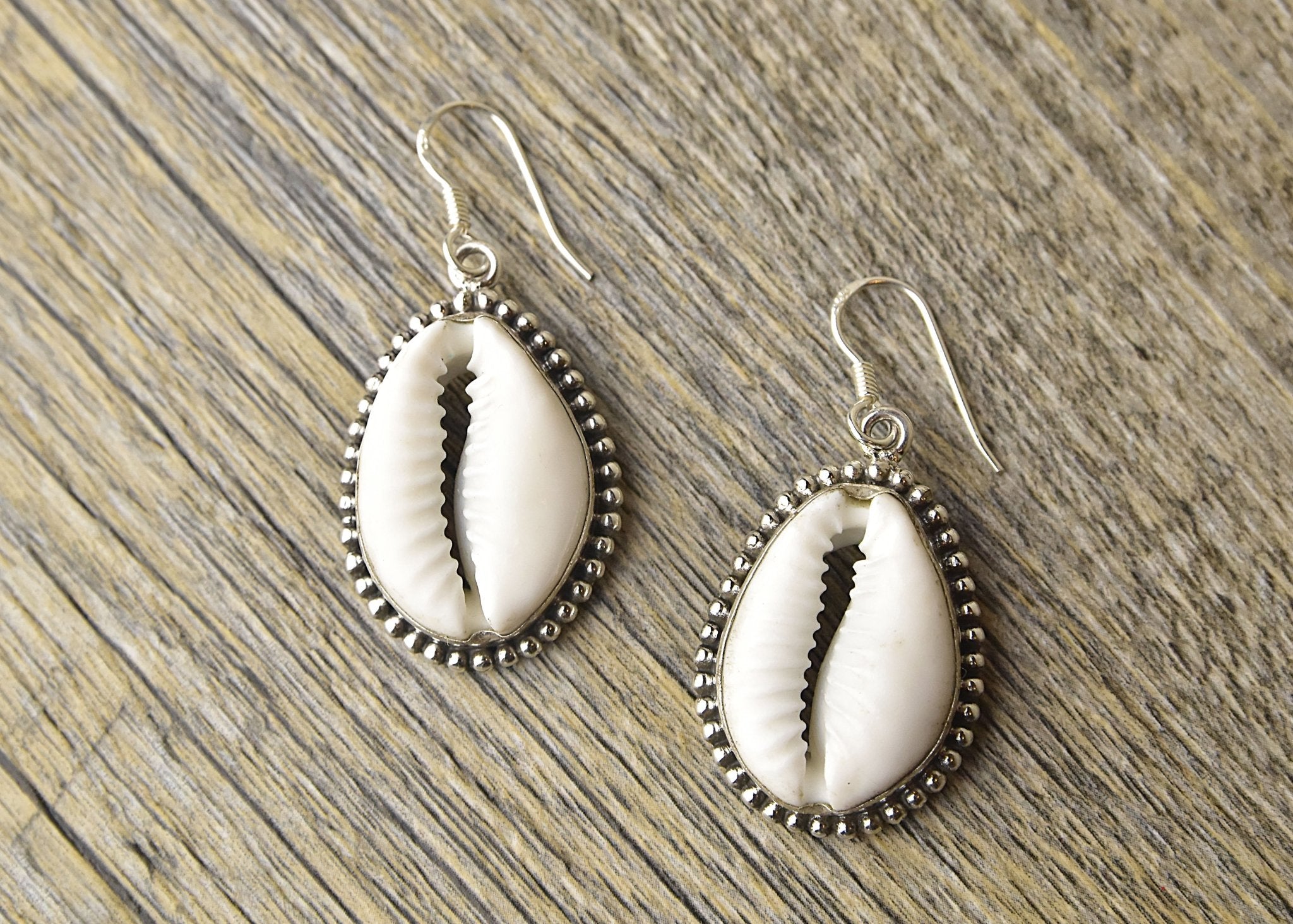 Cowrie Sterling Silver Earrings | Kat's Collection