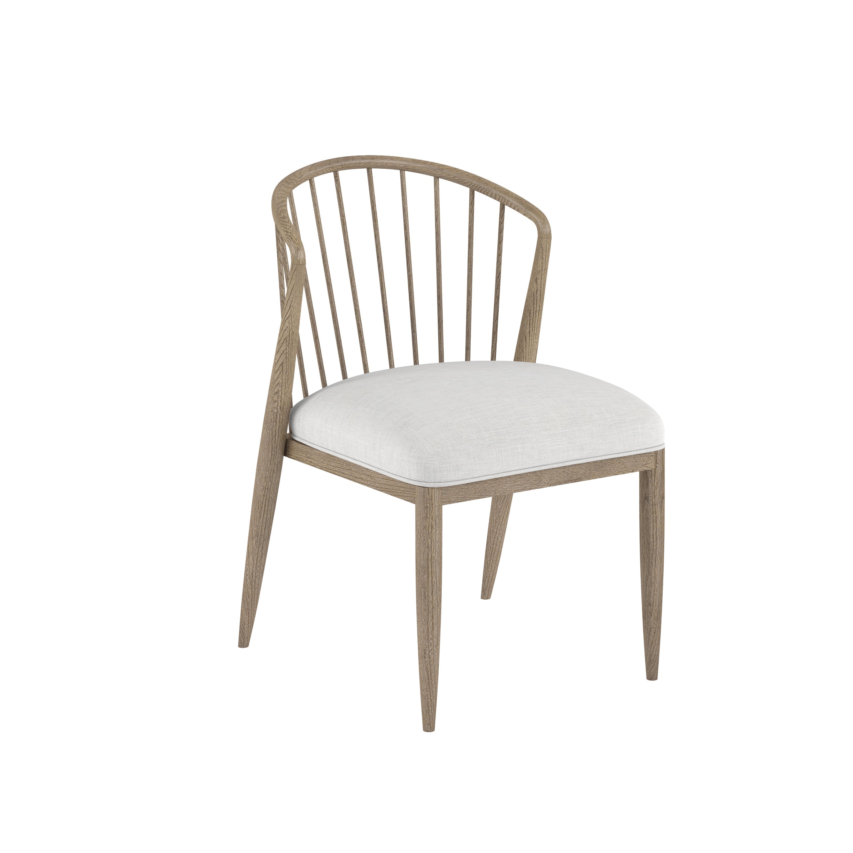Finn Mid-Century Modern Spindle Dining Chair - Tawny Finish, Upholstered Comfort & Style (Set of 2) - Set of 2
