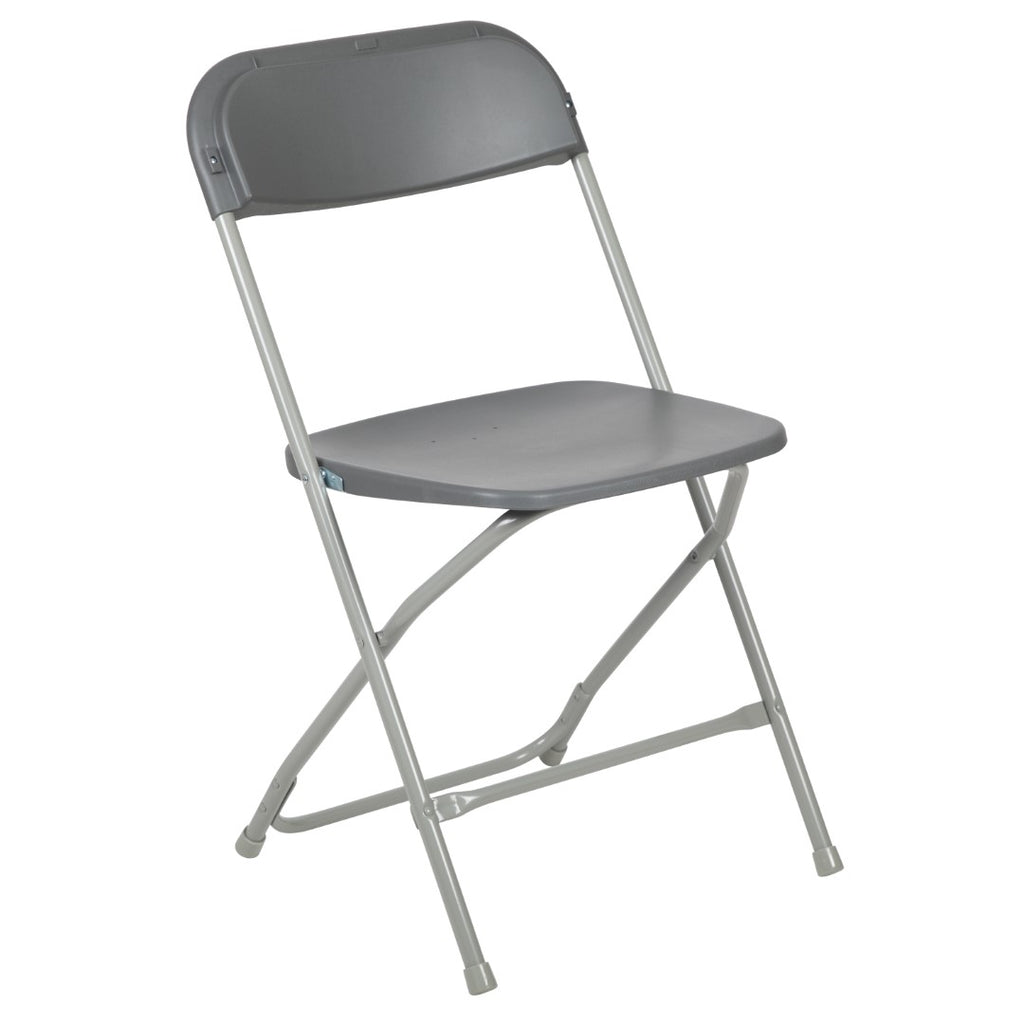 HERCULES Series Gray Plastic Folding Chairs | Set of 2 Lightweight Folding Chairs