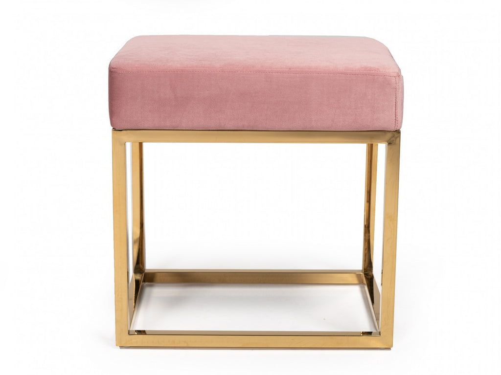 pink square stool