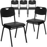 English Elm EE2452 Classic Commercial Grade Plastic Stack Chair Black EEV-15986